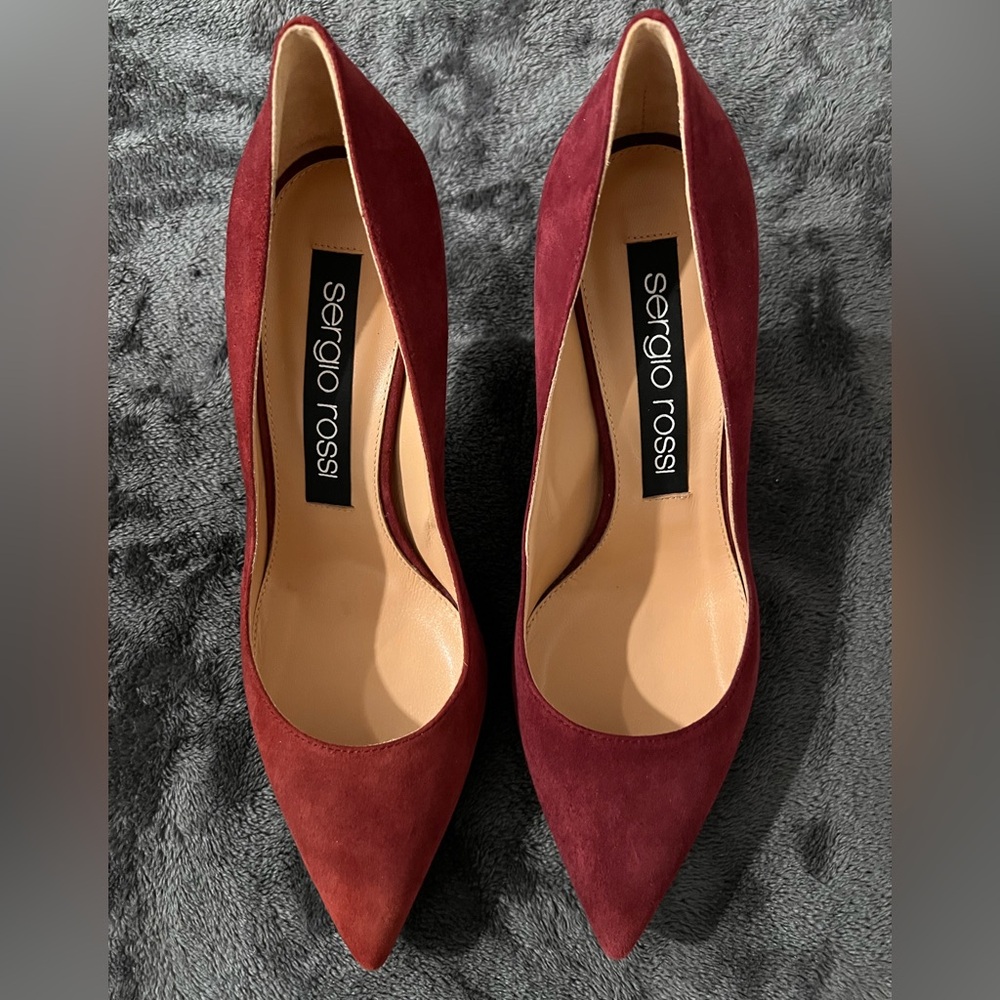 Sergio Rossi Red Suede Heels